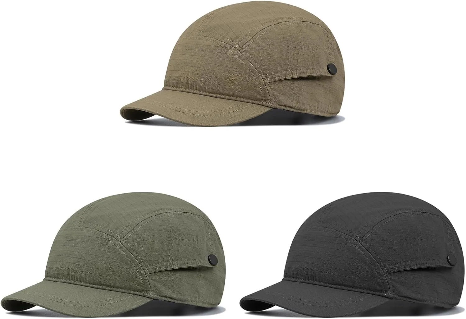CLAPE Short Brim Cap US Printed Adjustable Baseball Cap Street Casual Bendable Flat Bill Trucker Hat Cap