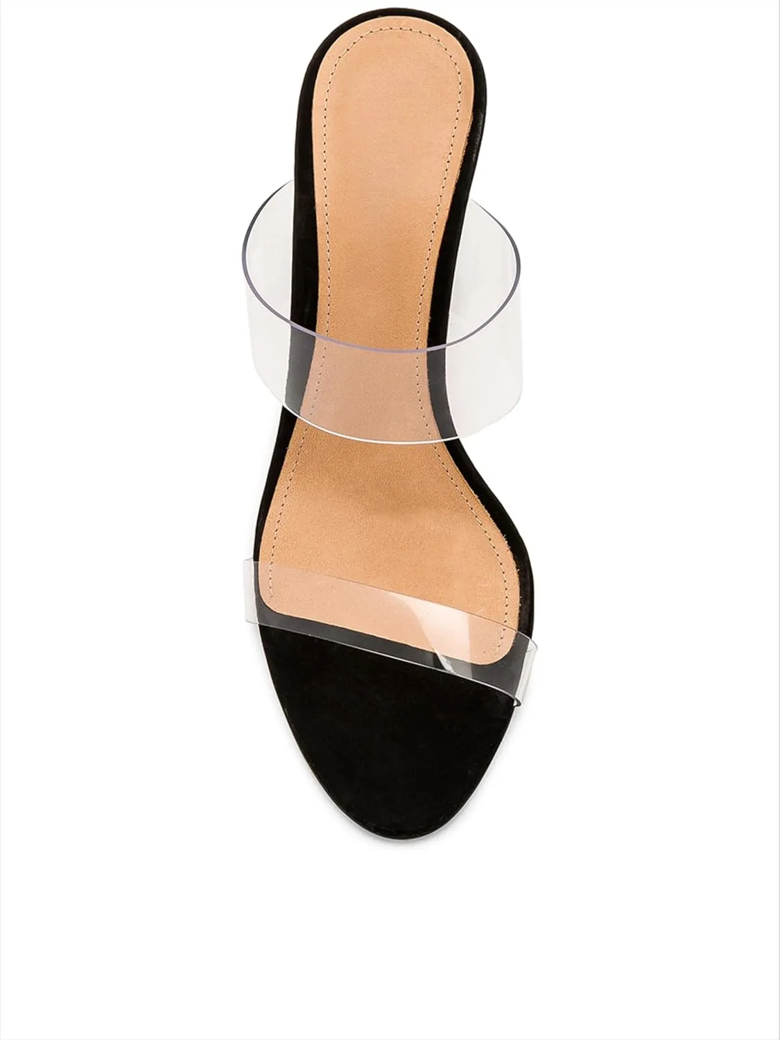 Clear Heels Mule Sandals for Women Open Toe Stiletto Transparent Strap Heels Shoes
