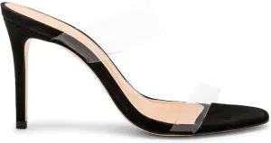 Clear Heels Mule Sandals for Women Open Toe Stiletto Transparent Strap Heels Shoes