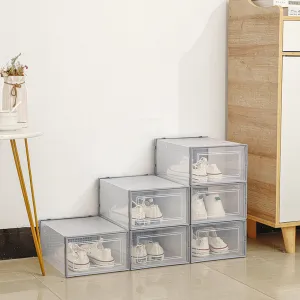 Clear Stackable Shoe Boxes – Space-Saving Storage with Front Door Access