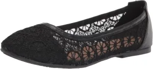 CLOVERLAY Women's Ballet Shoe Floral Breathable Crochet Lace Ballet Flats