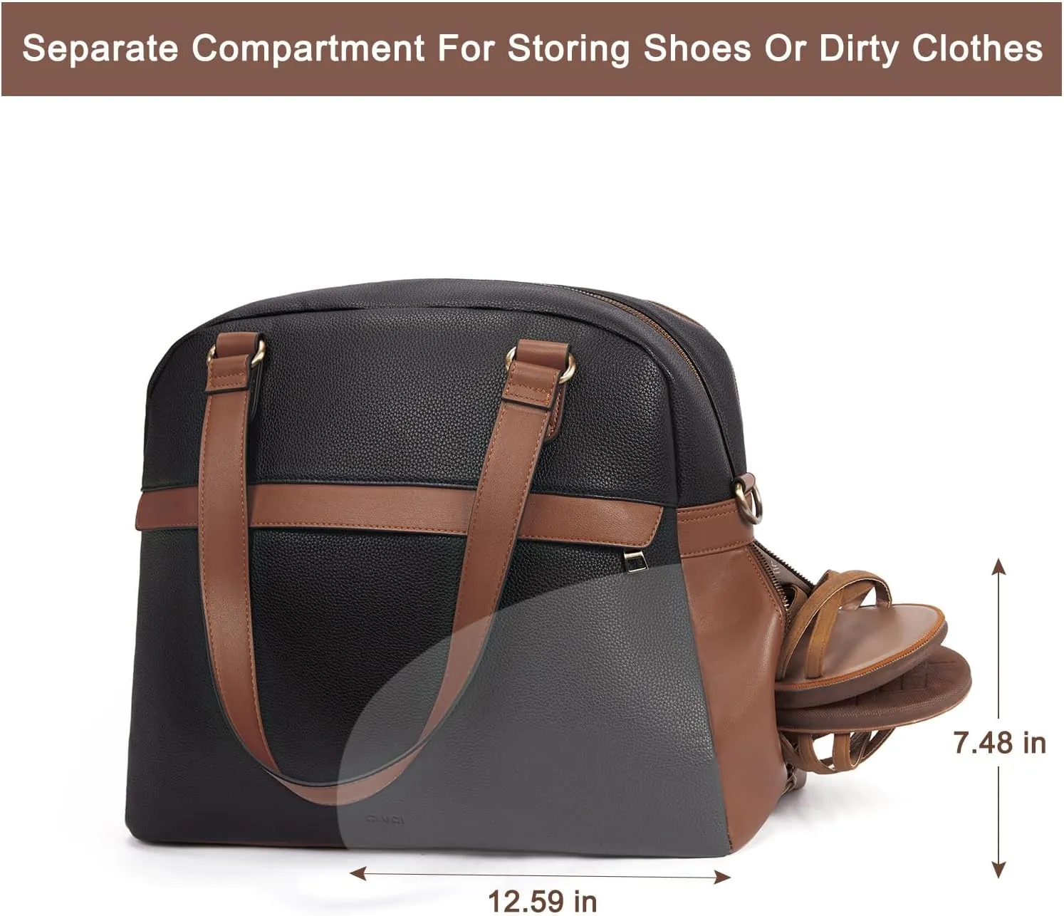 CLUCI Weekender Bag for Women Travel Leather Duffel Bag Carry on Overnight Bag