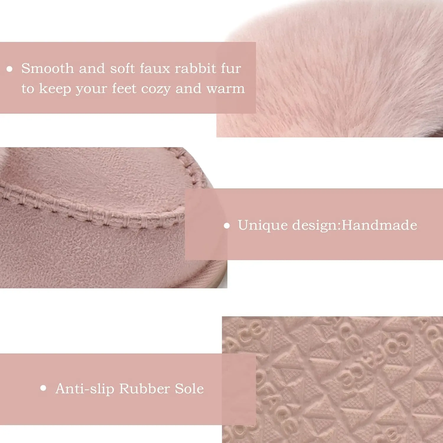 Coface Women's Fluffy Slippers with Cozy Memory Foam, Warm Plush Fur Lined, Arch Support, Indoor/Outdoor