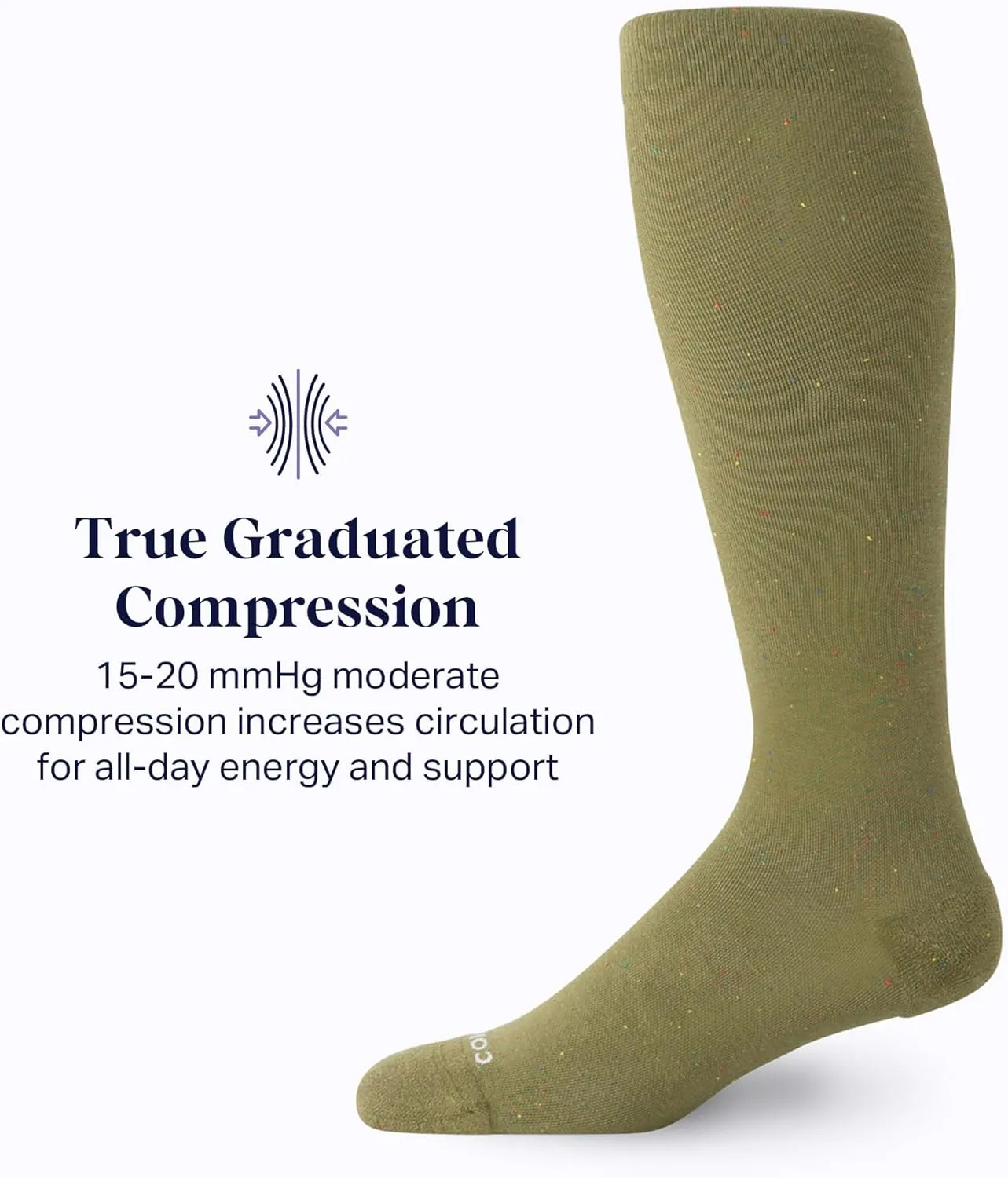 Comrad Recycled Cotton Knee High Socks - 15-20mmHg Graduated Compression Socks - Soft & Breathable Support Socks, Unisex