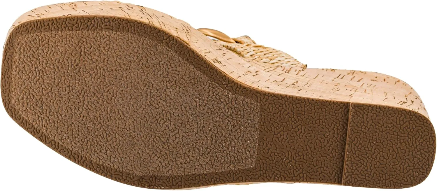 Corkys Footwear On Vacay 3.75-Inch Wedges - Two Strap Slip-on Cork Wedge With Chunky Chain Detail - Where Comfort Meets Chic with Cushioned EVA Insoles