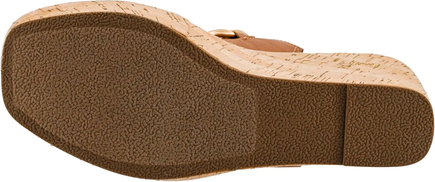 Corkys Footwear On Vacay 3.75-Inch Wedges - Two Strap Slip-on Cork Wedge With Chunky Chain Detail - Where Comfort Meets Chic with Cushioned EVA Insoles