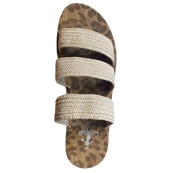 Corkys Natural Woven Leopard Sandal