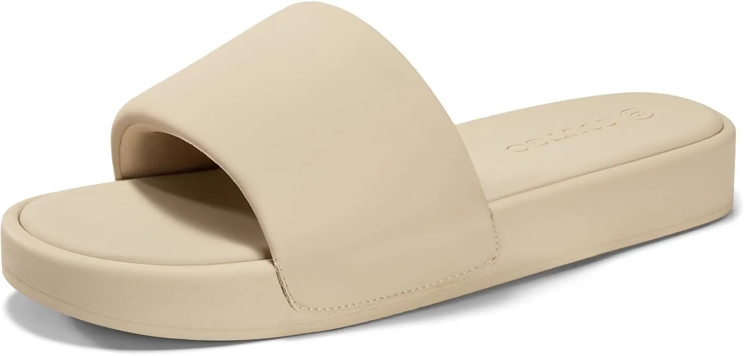 Coutgo Womens Platform Slide Sandals Comfortable Open Toe Slippers Slip On Summer Beach Shoes