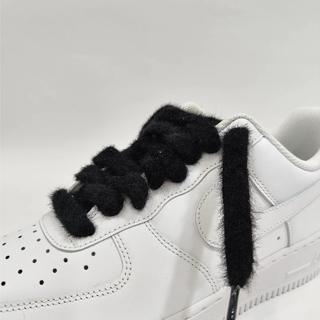 COZY FUZZY BLACK SHEEP FAT LACES