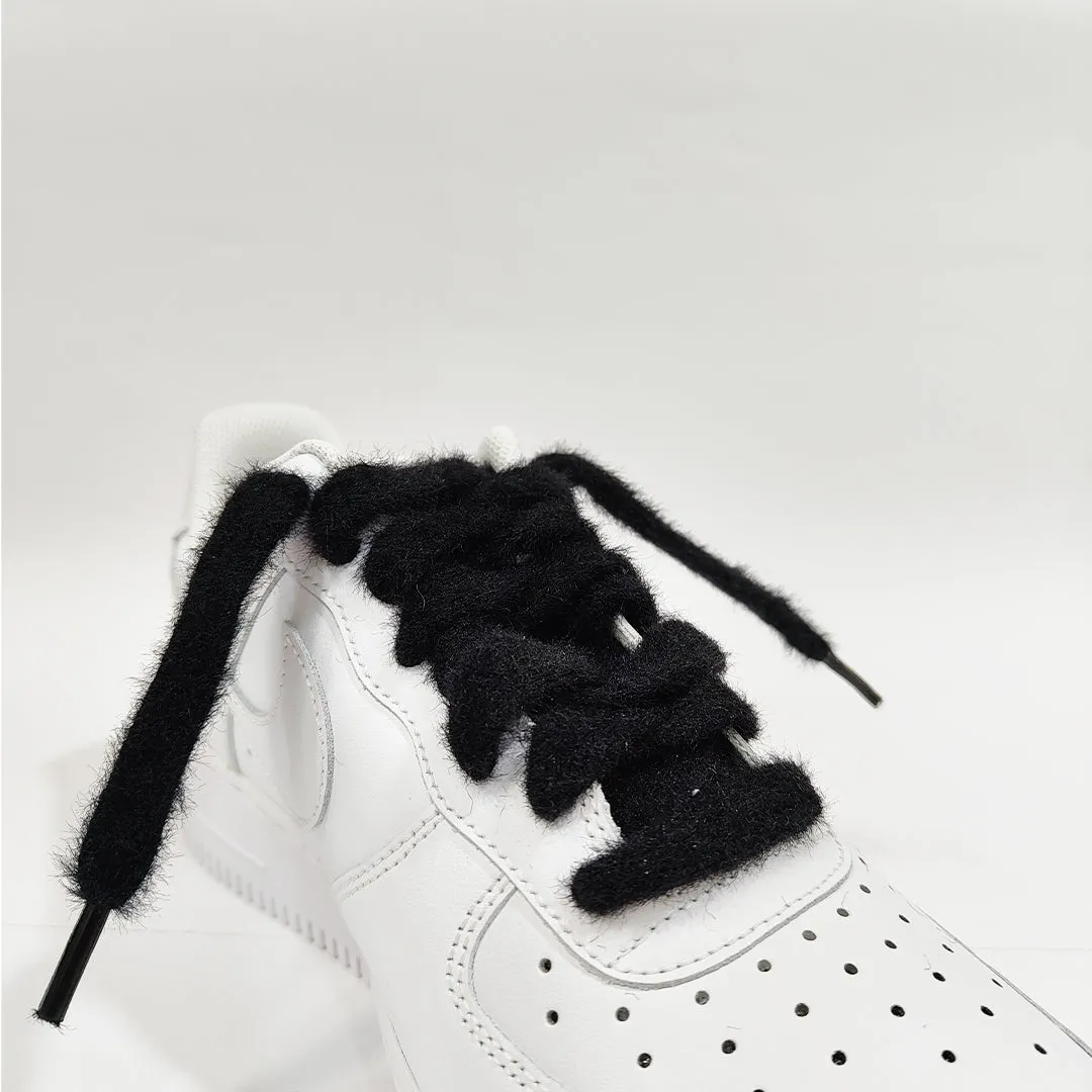COZY FUZZY BLACK SHEEP FAT LACES