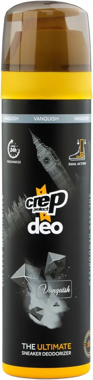 Crep Protect Shoe Deodorizer Spray - Shoe Smell Eliminator Delivers 24-Hour Odor Protection, Residue-Free Formula for All Sneakers, Refreshing Scent (Vanquish, 5.07oz)