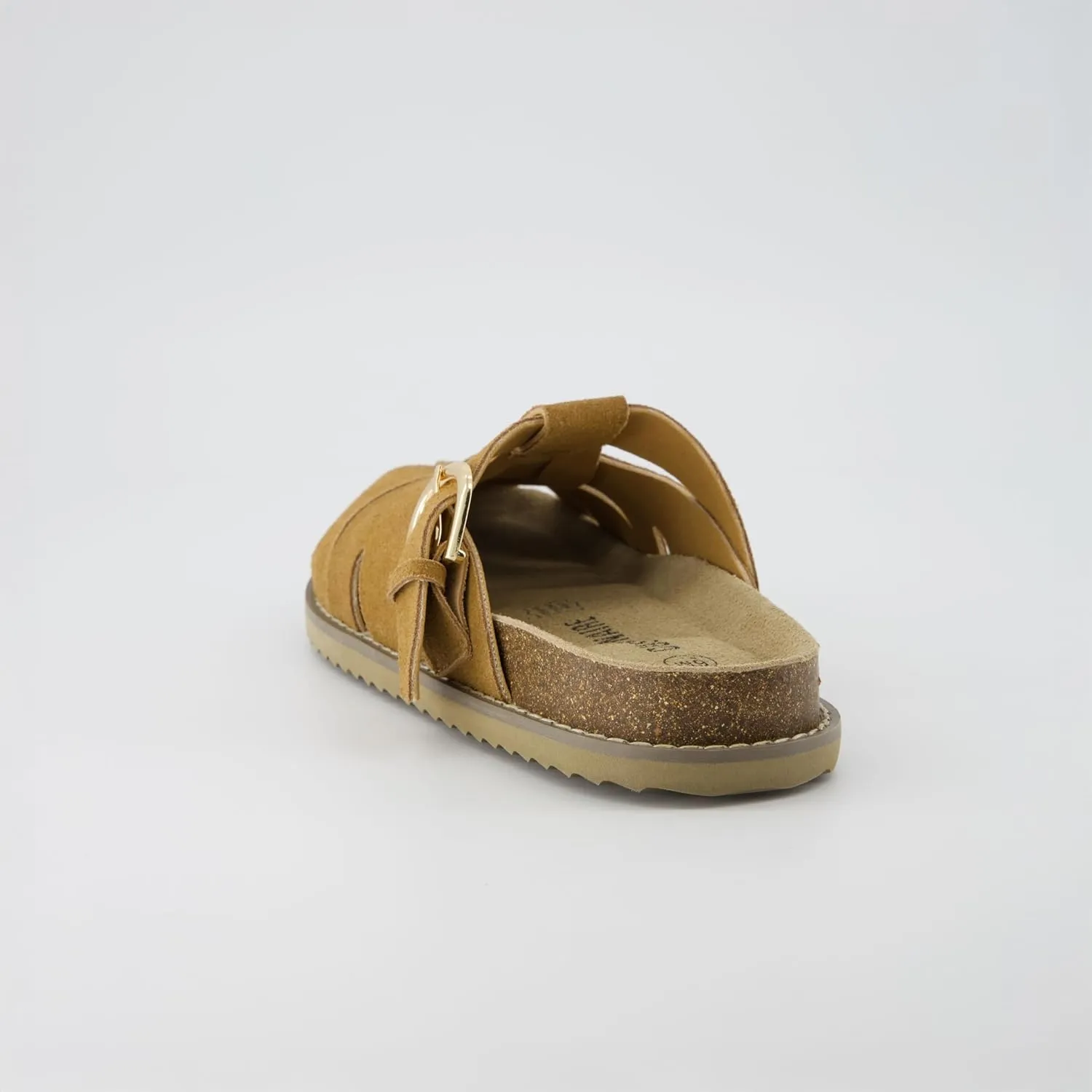 CUSHIONAIRE Benson Women’s Fisherman Clog – Suede Slip-On Sandal with Adjustable Buckle & Contoured Cork Footbed