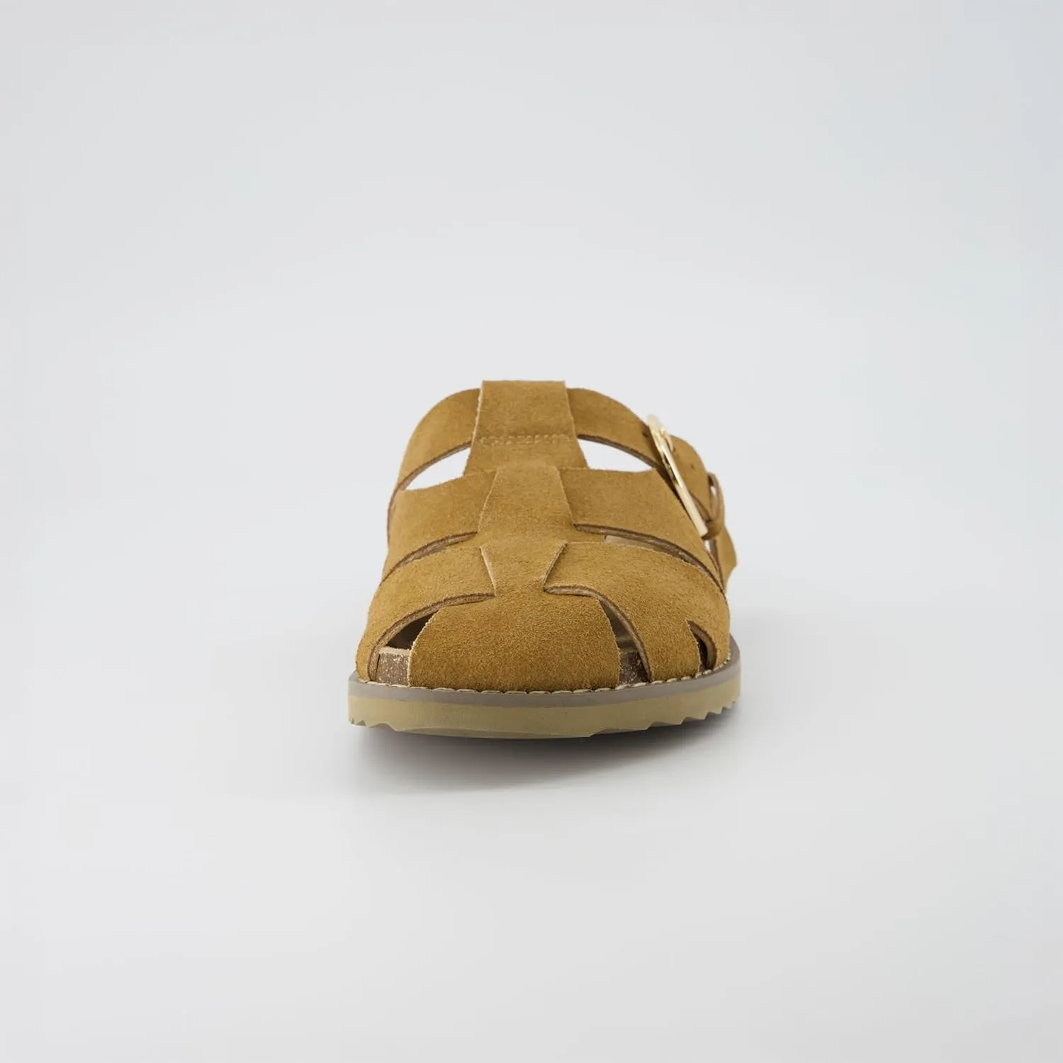 CUSHIONAIRE Benson Women’s Fisherman Clog – Suede Slip-On Sandal with Adjustable Buckle & Contoured Cork Footbed