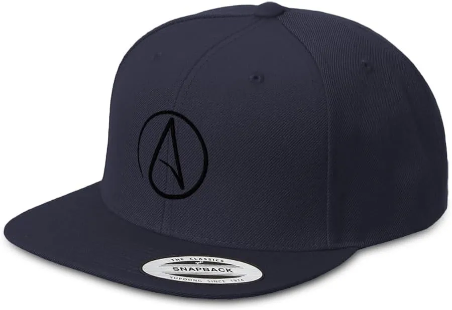 Custom Snapback Hat for Men Flat Brim Hats Atheism Skepticism Embroidered Flat Bill Hat Acrylic