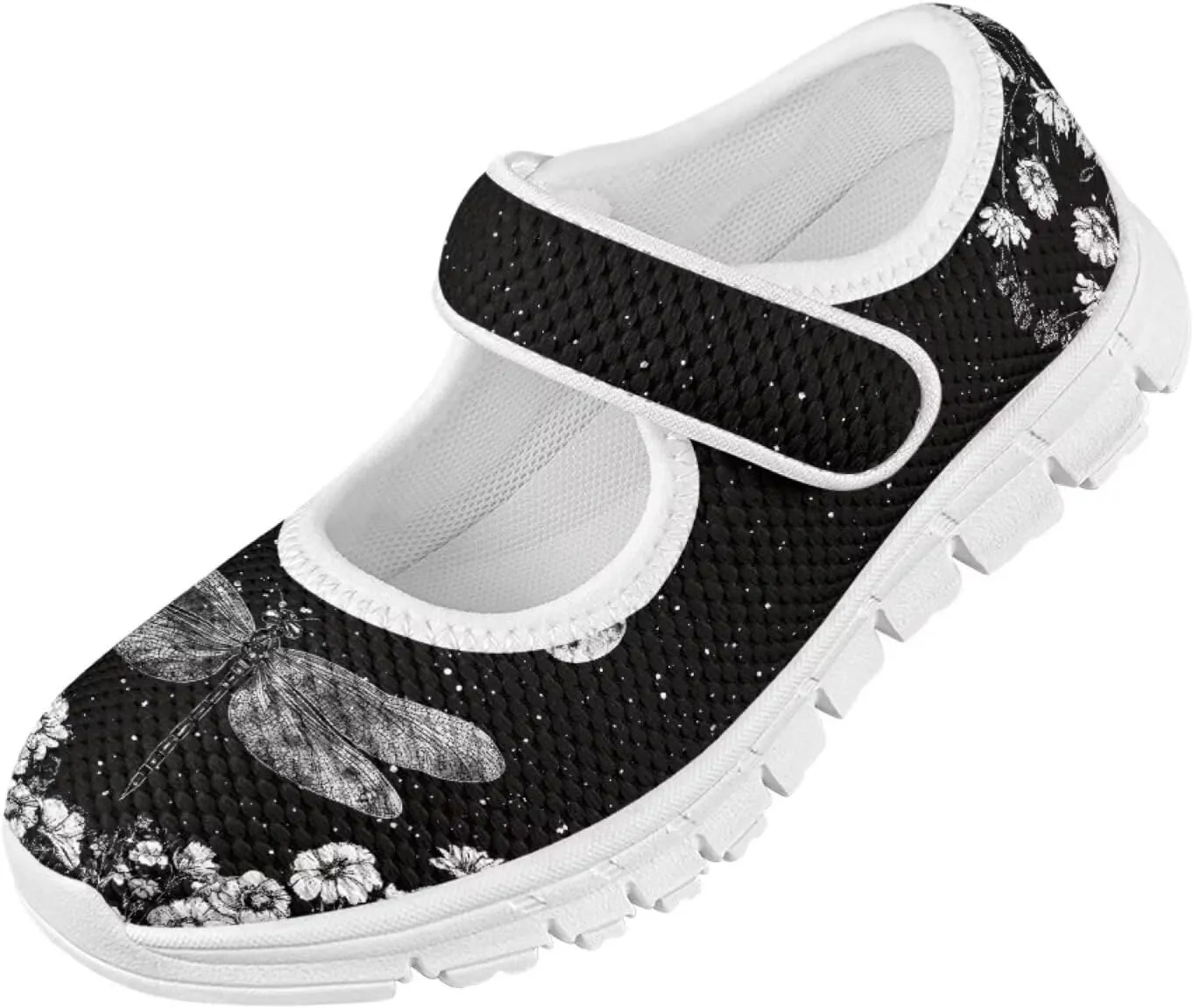 Cute Animals Print Girls Mary Jane Shoes Mesh School Sneaker Toddler Breathable Dress Shoes for Hiking Camping Travel