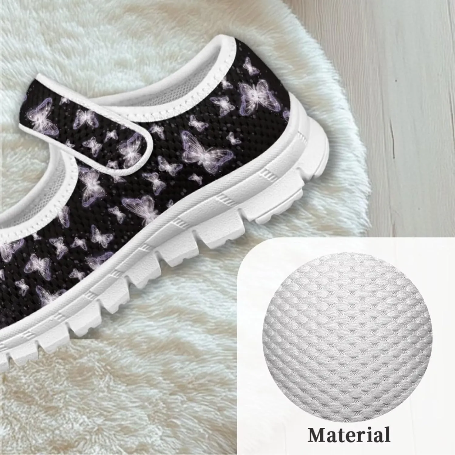 Cute Animals Print Girls Mary Jane Shoes Mesh School Sneaker Toddler Breathable Dress Shoes for Hiking Camping Travel