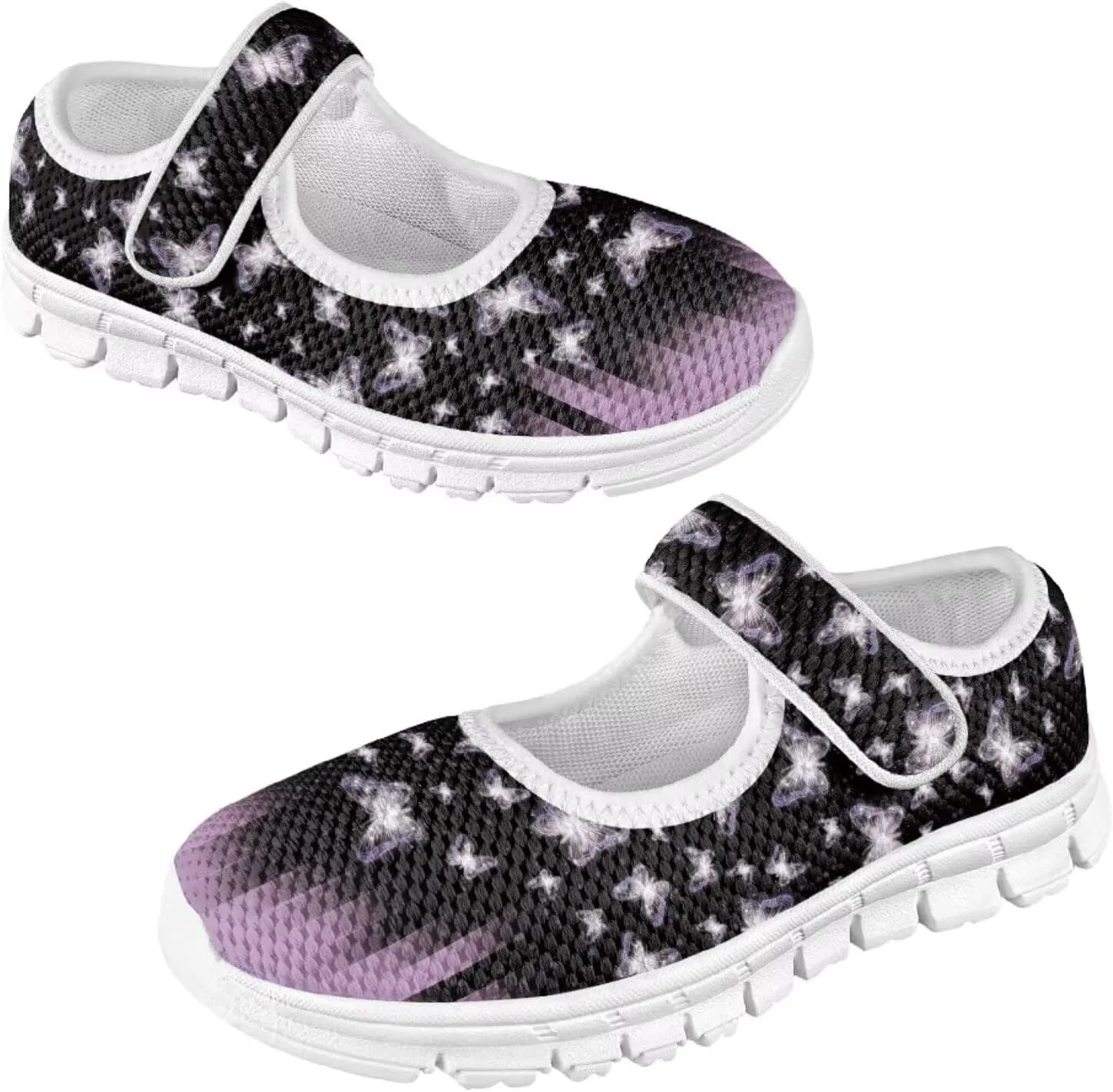 Cute Animals Print Girls Mary Jane Shoes Mesh School Sneaker Toddler Breathable Dress Shoes for Hiking Camping Travel