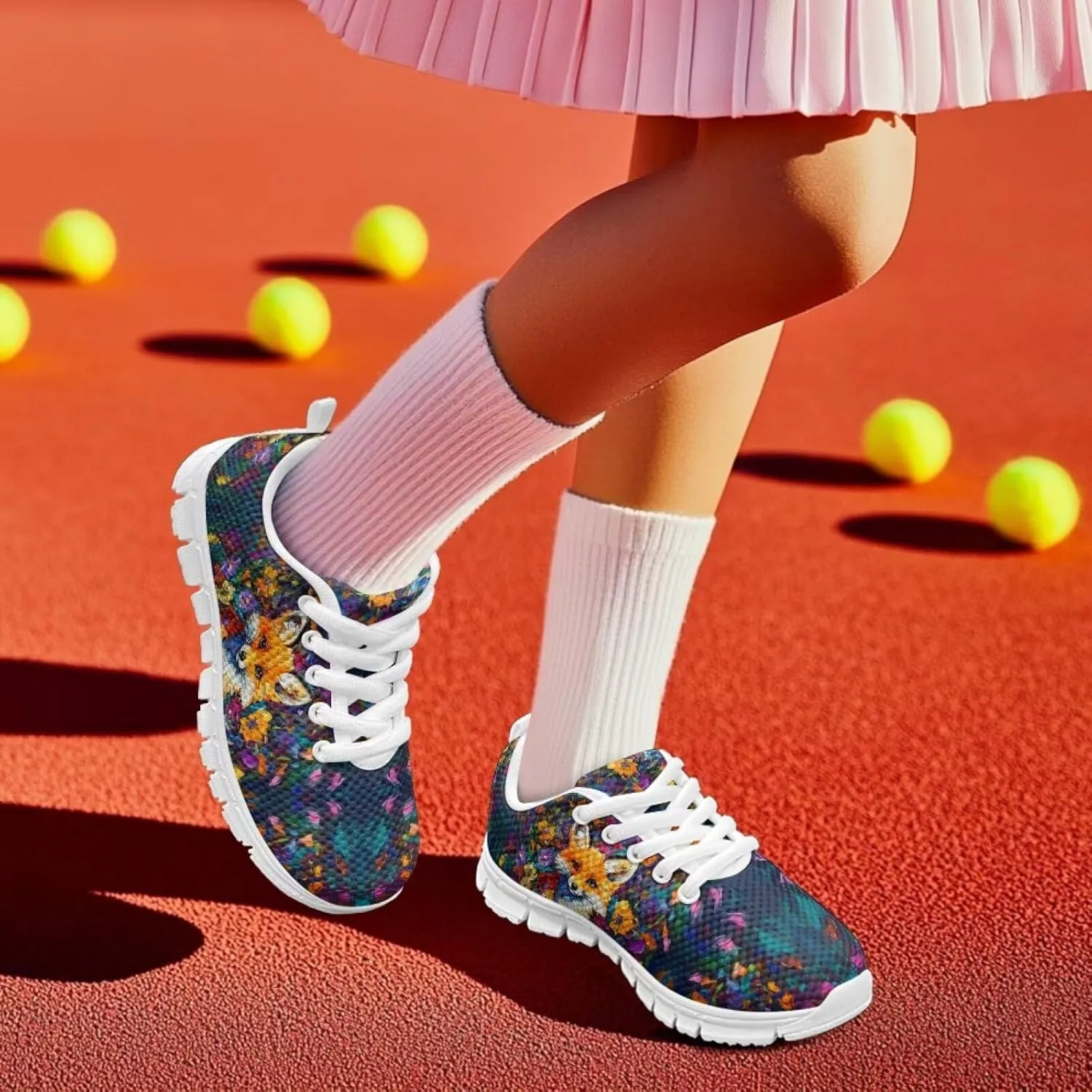 Cute Axolotl Girls Running Shoes Trendy Sneakers for Kids Athletic Shoes