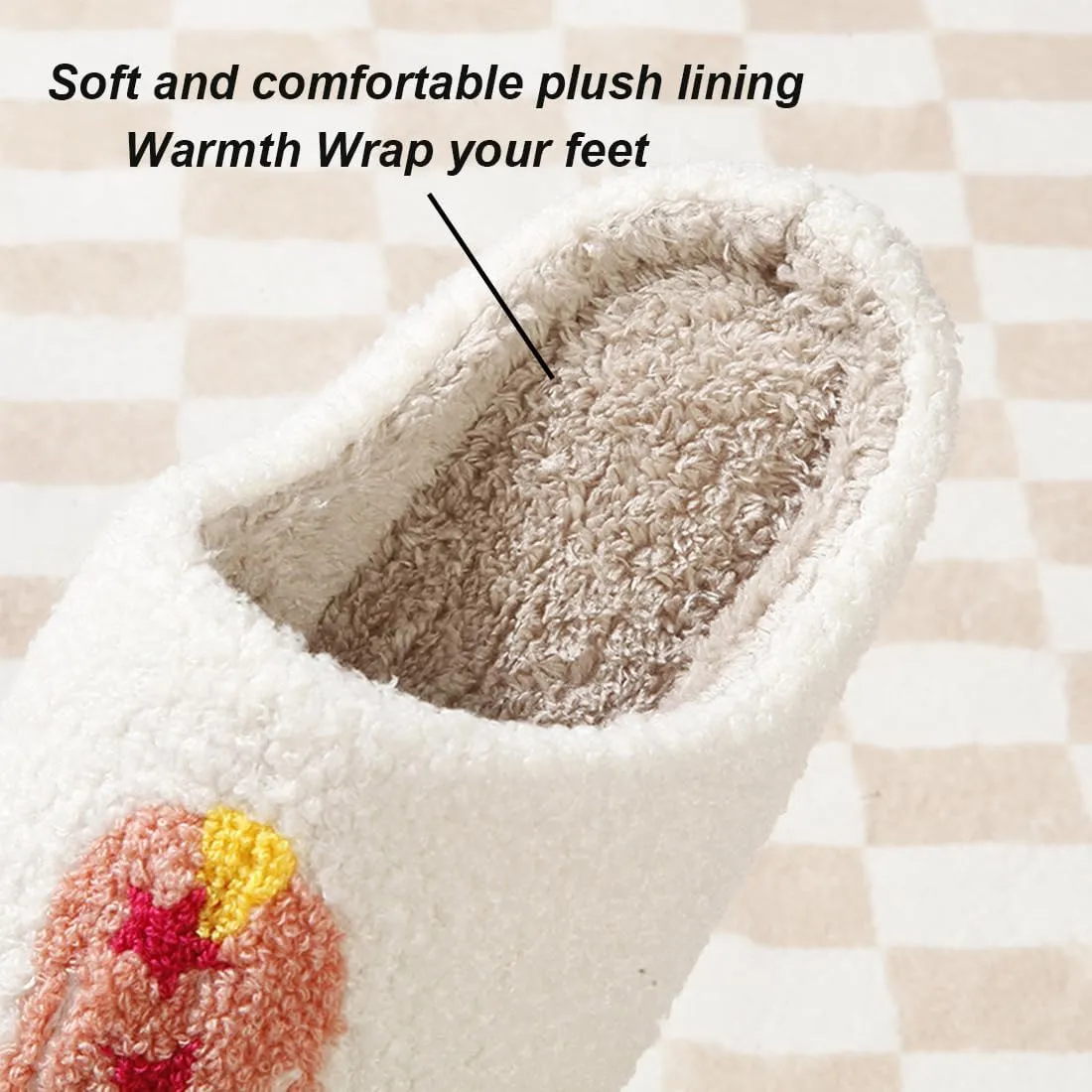 Cute Slippers For Women Men Fuzzy Cushioned Comfort Slip-On House Shoes Memory Foam Slippers