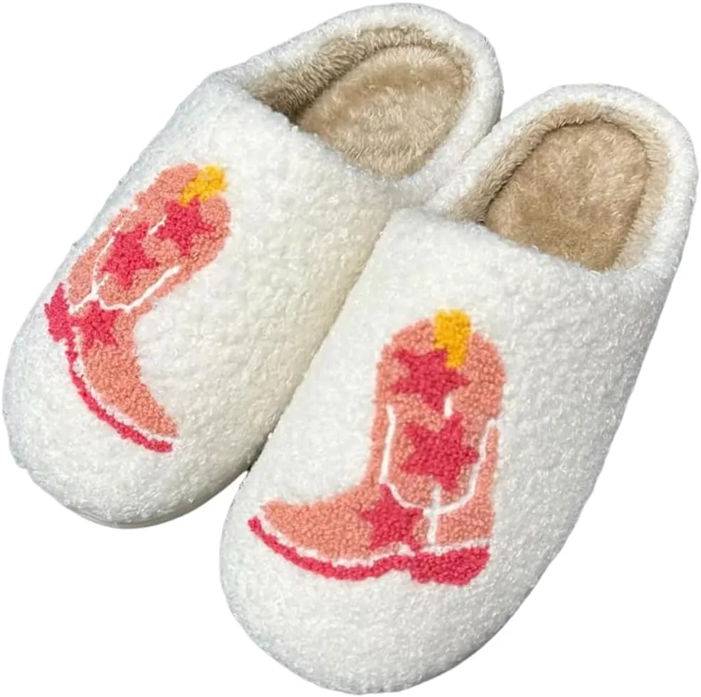 Cute Slippers For Women Men Fuzzy Cushioned Comfort Slip-On House Shoes Memory Foam Slippers