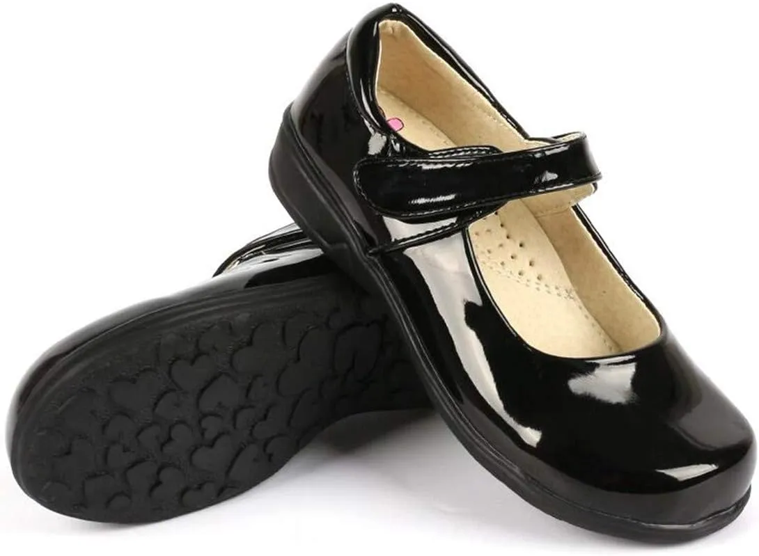 DADAWEN Girl's Strap School Uniform Dress Shoe Mary Jane Flat (Toddler/Little Kid/Big Kid)
