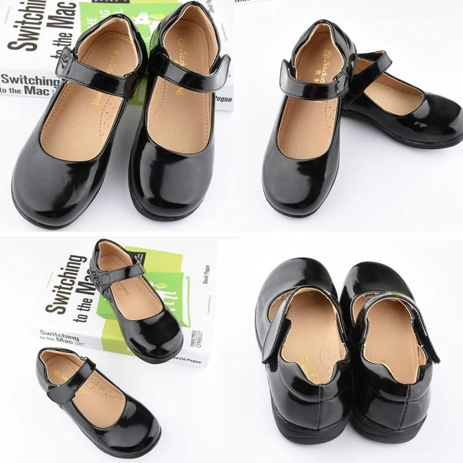 DADAWEN Girl's Strap School Uniform Dress Shoe Mary Jane Flat (Toddler/Little Kid/Big Kid)