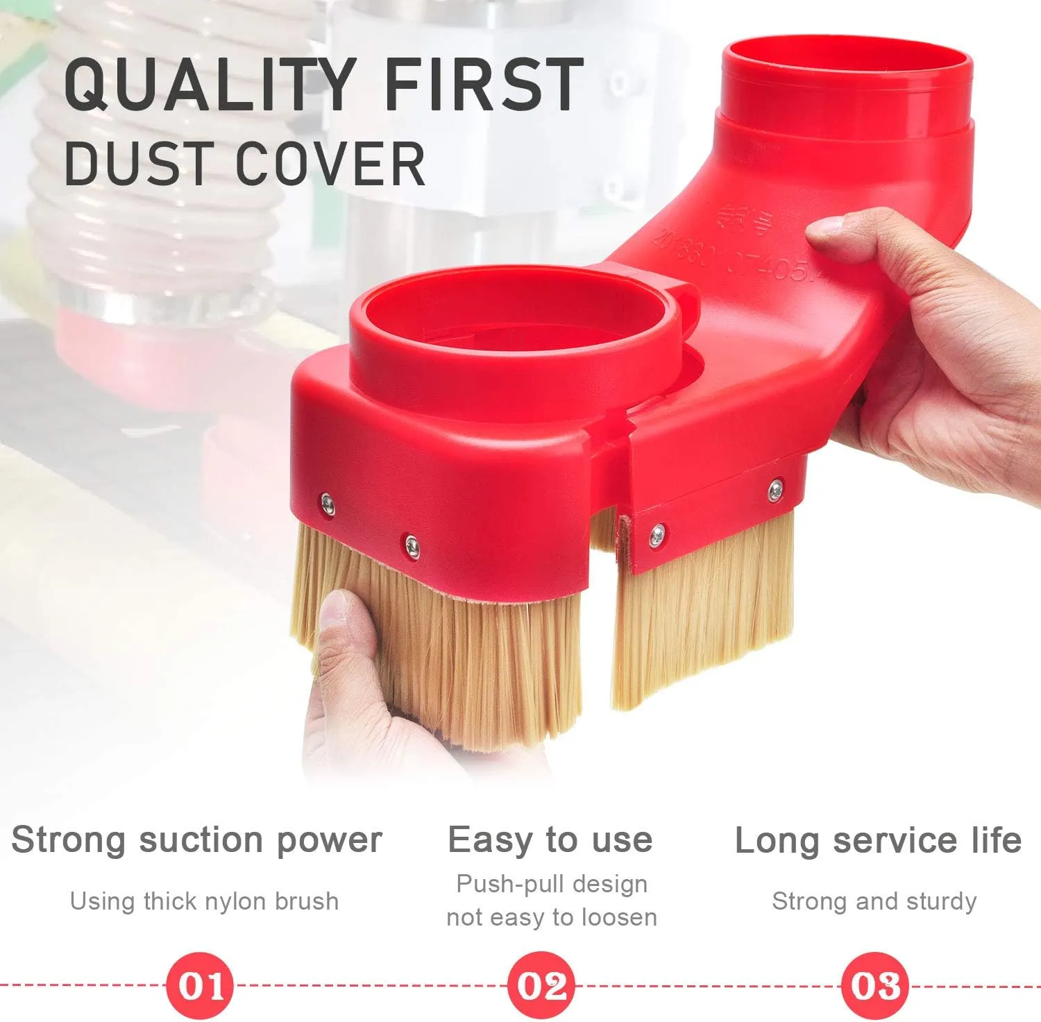 Daedalus NL330 CNC Dust Shoe, 80mm, Red
