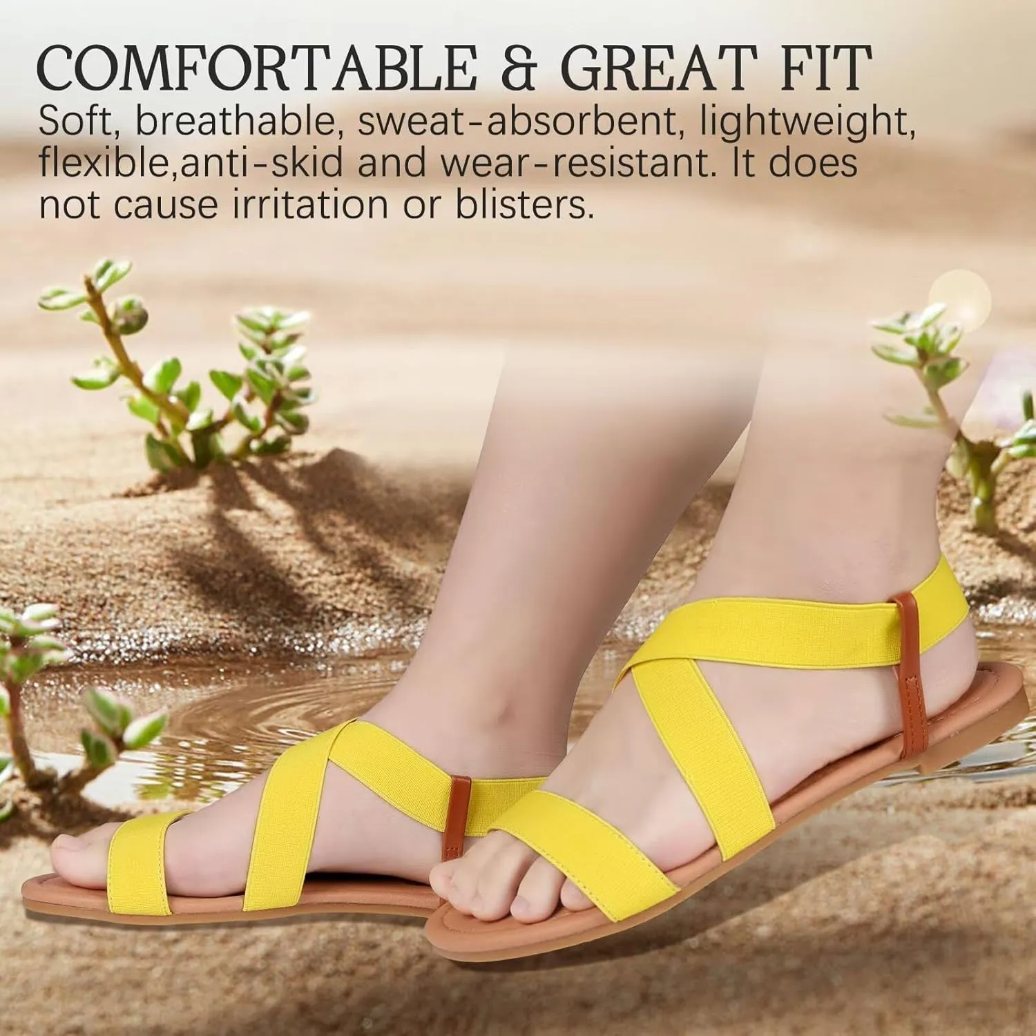DAYDAYGO Women's Elastic Flat Sandals