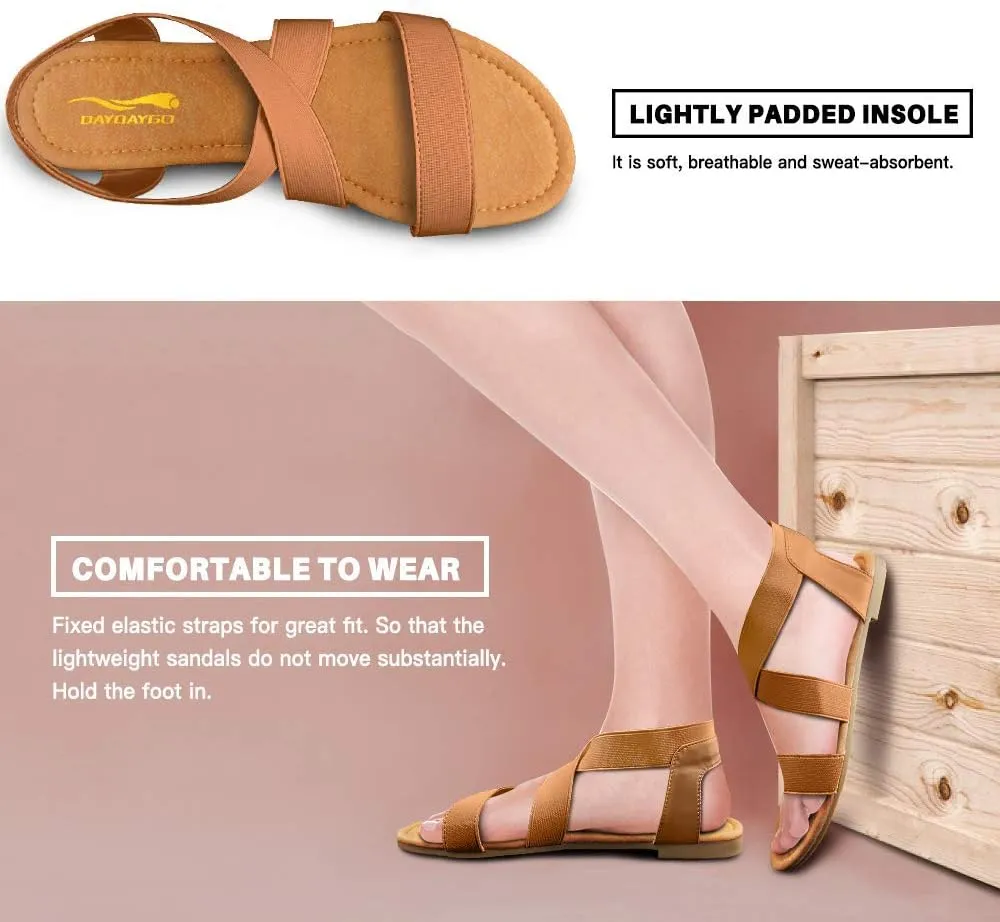 DAYDAYGO Women's Elastic Flat Sandals