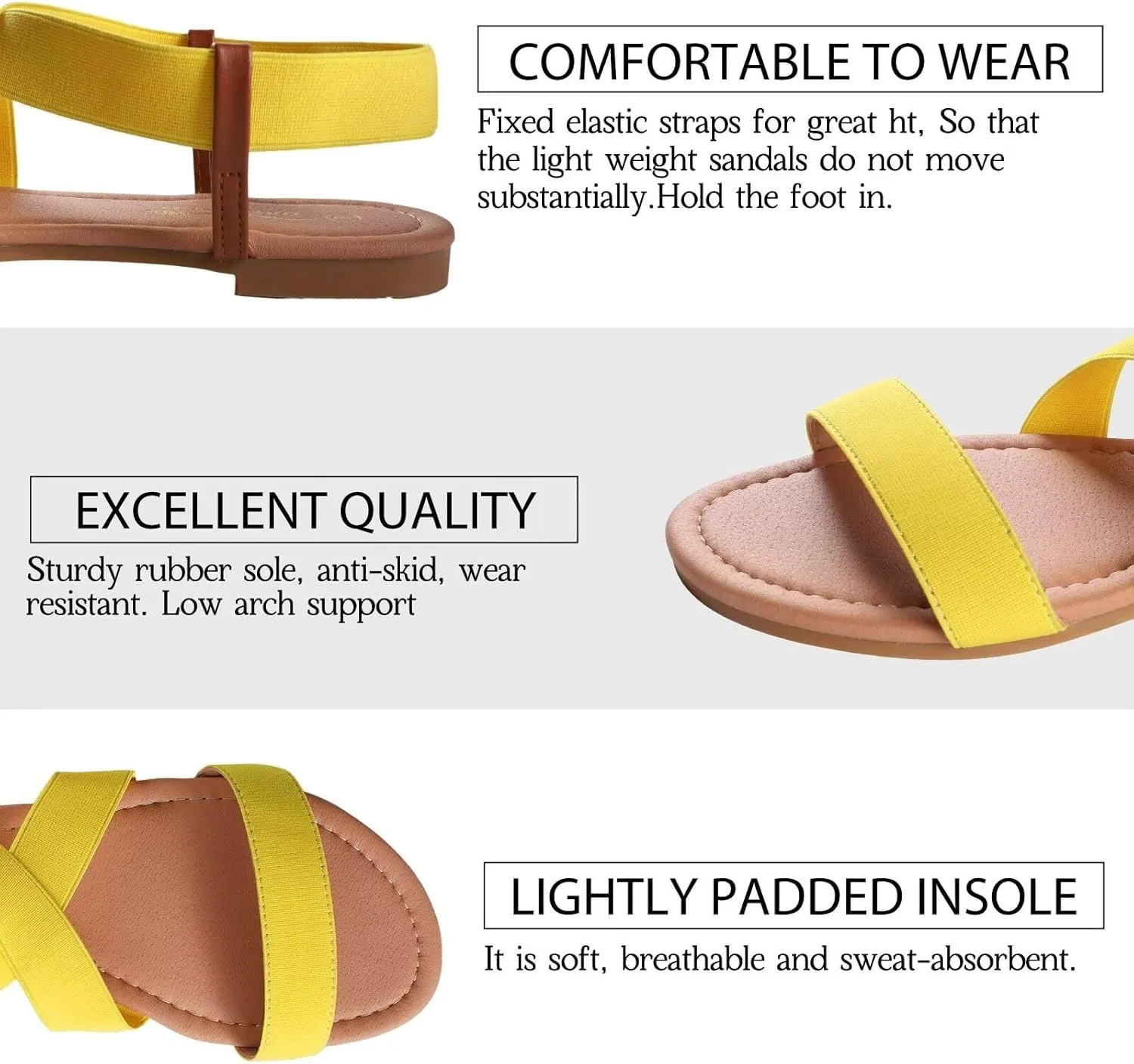 DAYDAYGO Women's Elastic Flat Sandals