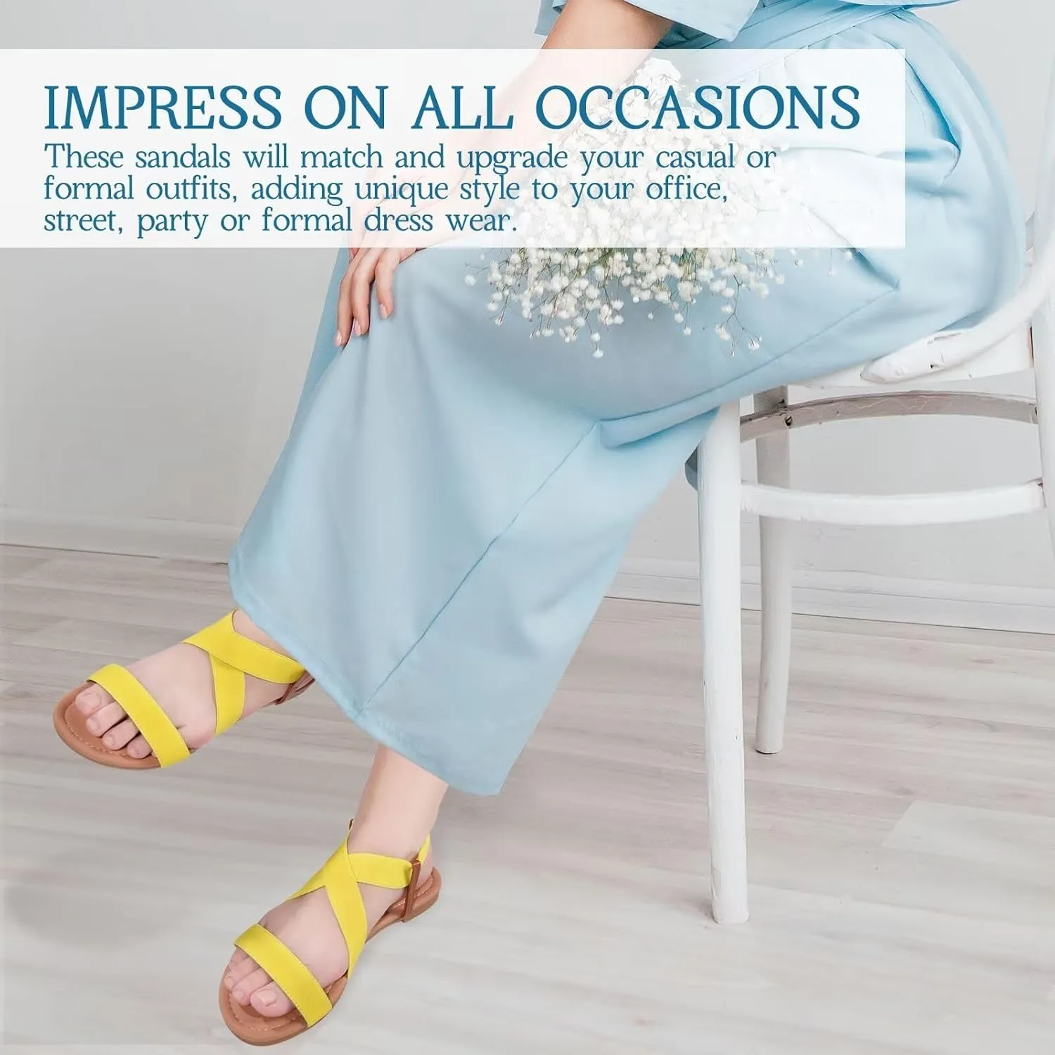 DAYDAYGO Women's Elastic Flat Sandals
