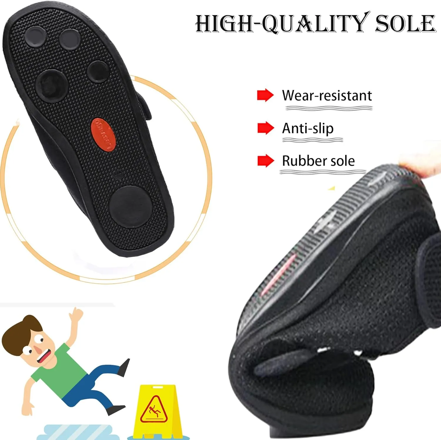 Diabetic Shoes for Men Comfortable and Breathable AdjustableWide Width Slip-on Shoes for Swollen Feet,Elderly,Edema