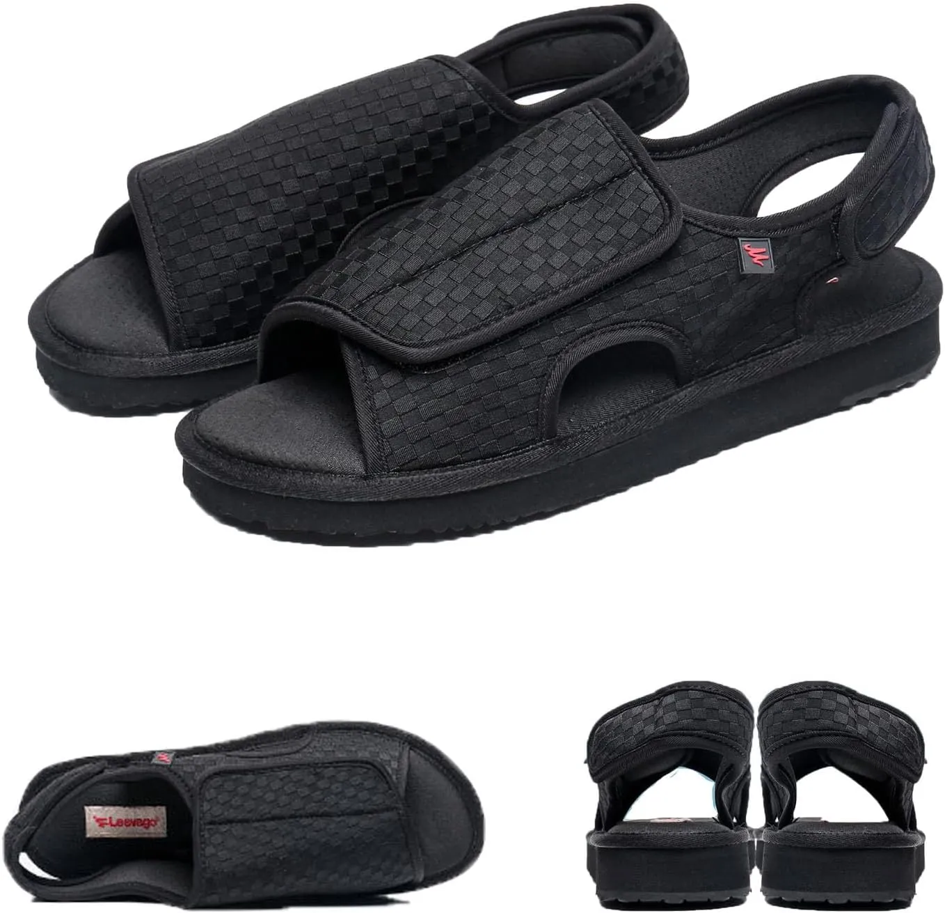 Diabetic Shoes Upper Can be Fully Opened and Adjustable Suitable for Fat Wide and Swollen Feet Summer, Black (Men 7.5)