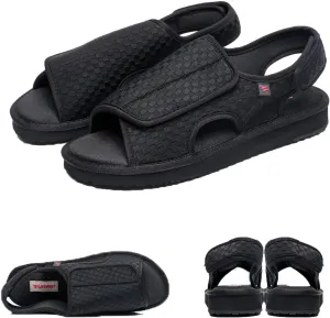 Diabetic Shoes Upper Can be Fully Opened and Adjustable Suitable for Fat Wide and Swollen Feet Summer, Black (Men 7.5)