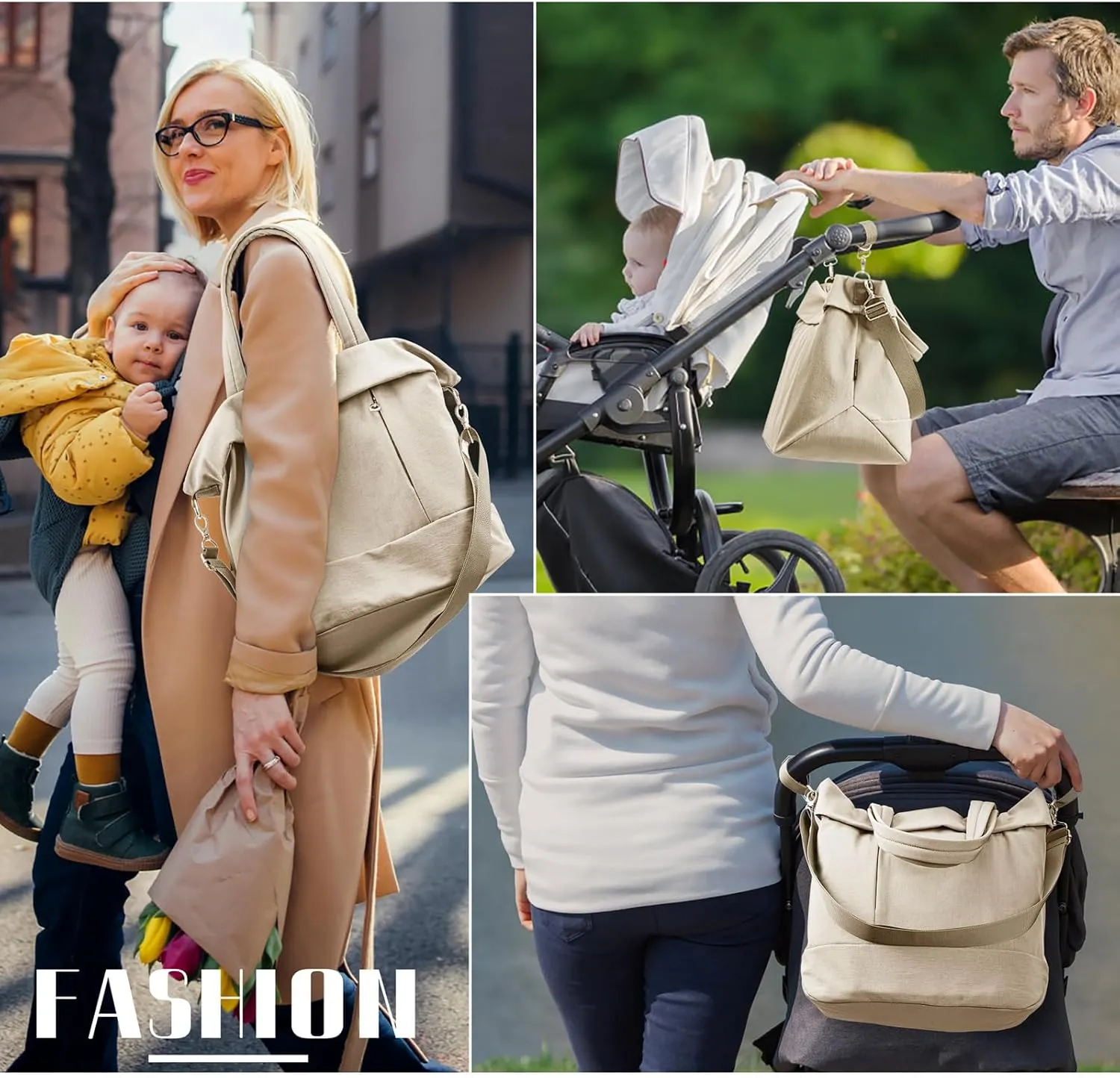 Diaper Bag Tote Large Travel Fashion Crossbody For Monther,Mommy Bags Outdoor Handbags With Insulated Bag And Changing Pad