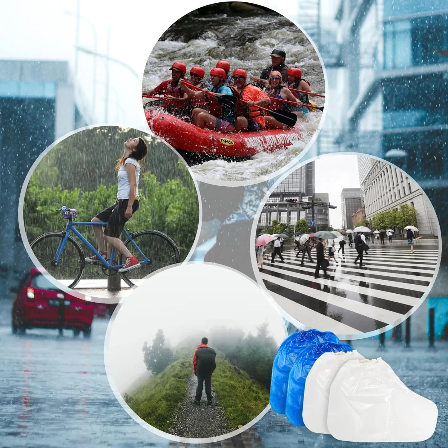 Disposable Plastic Boot Covers,Shoe Covers Disposable Waterproof Shoe Covers for Women Men Water Boots Cover Rainy Day Use Cover (20)