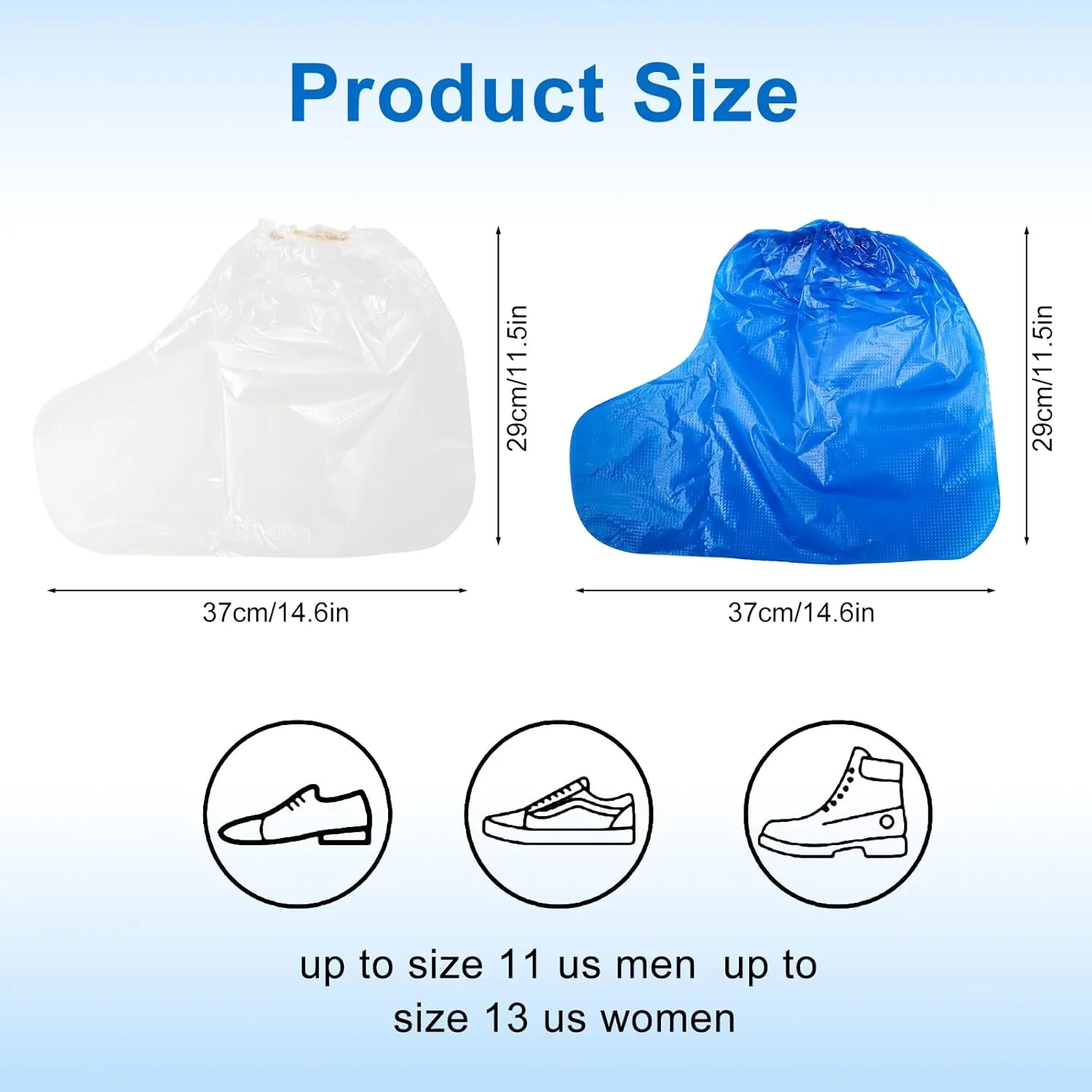 Disposable Plastic Boot Covers,Shoe Covers Disposable Waterproof Shoe Covers for Women Men Water Boots Cover Rainy Day Use Cover (20)