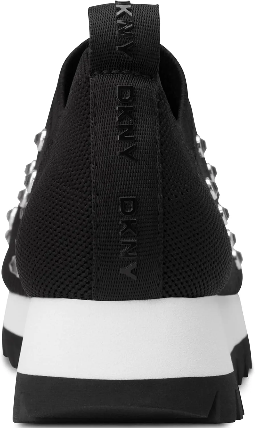 DKNY Women's Abbott Studded Knit Slip on Sneaker