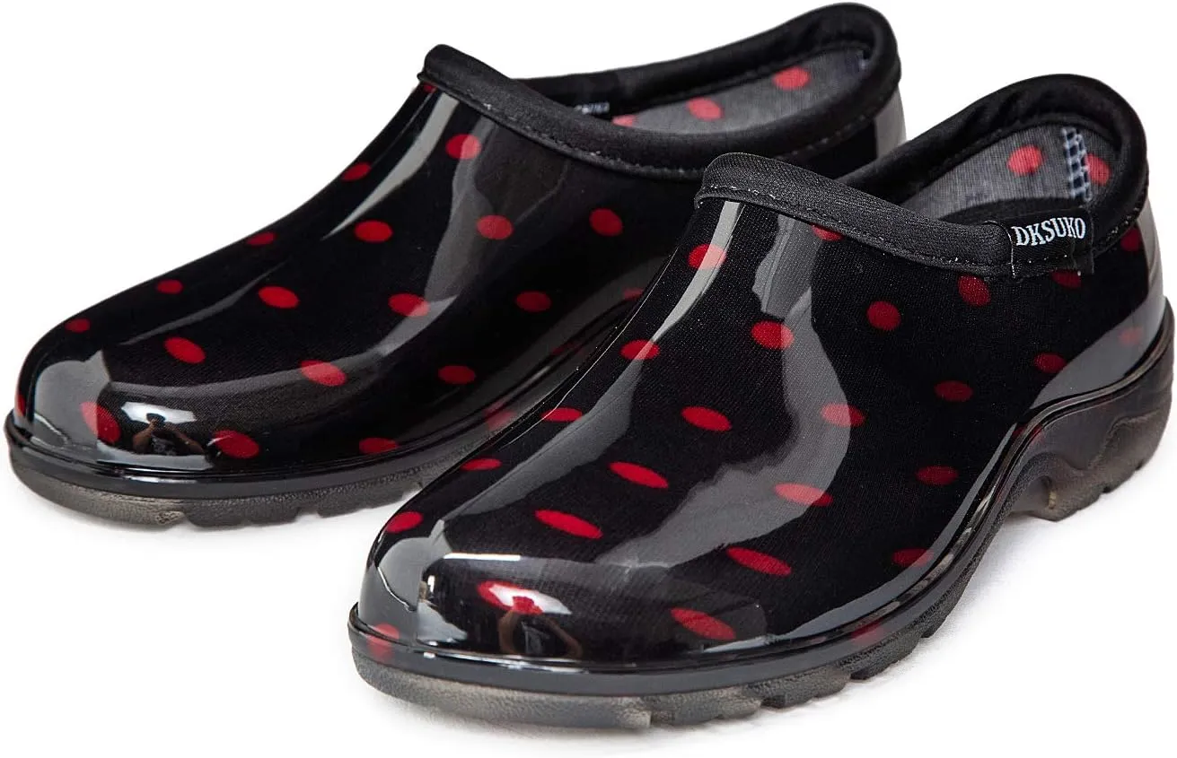DKSUKO Waterproof Garden Shoe for Women Outdoor Slip-On Rain Boots Short Ankle Work Shoes and Garden Clogs with Comfort Insole