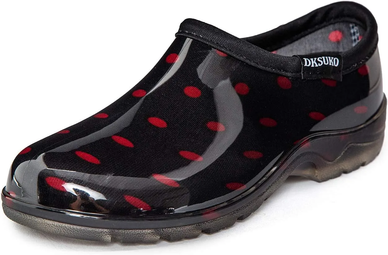DKSUKO Waterproof Garden Shoe for Women Outdoor Slip-On Rain Boots Short Ankle Work Shoes and Garden Clogs with Comfort Insole