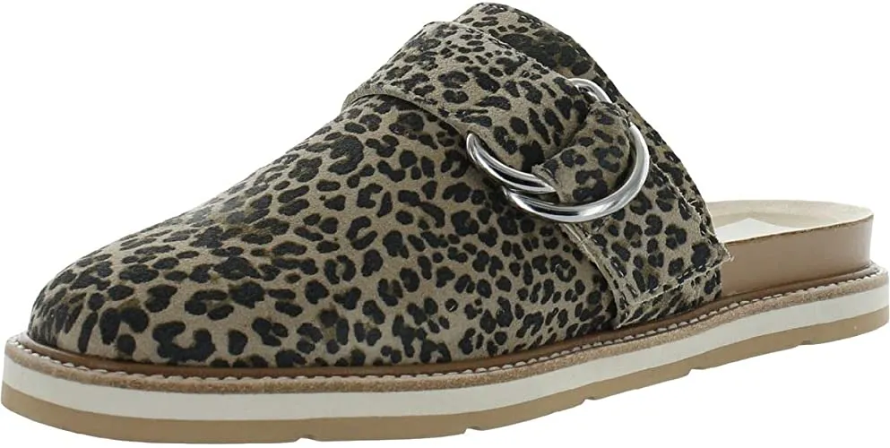 Dolce Vita Women's Verna Mule, TAN/Black Dusted Leopard Suede, 6