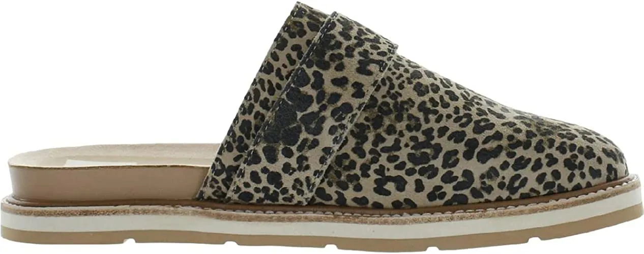 Dolce Vita Women's Verna Mule, TAN/Black Dusted Leopard Suede, 6