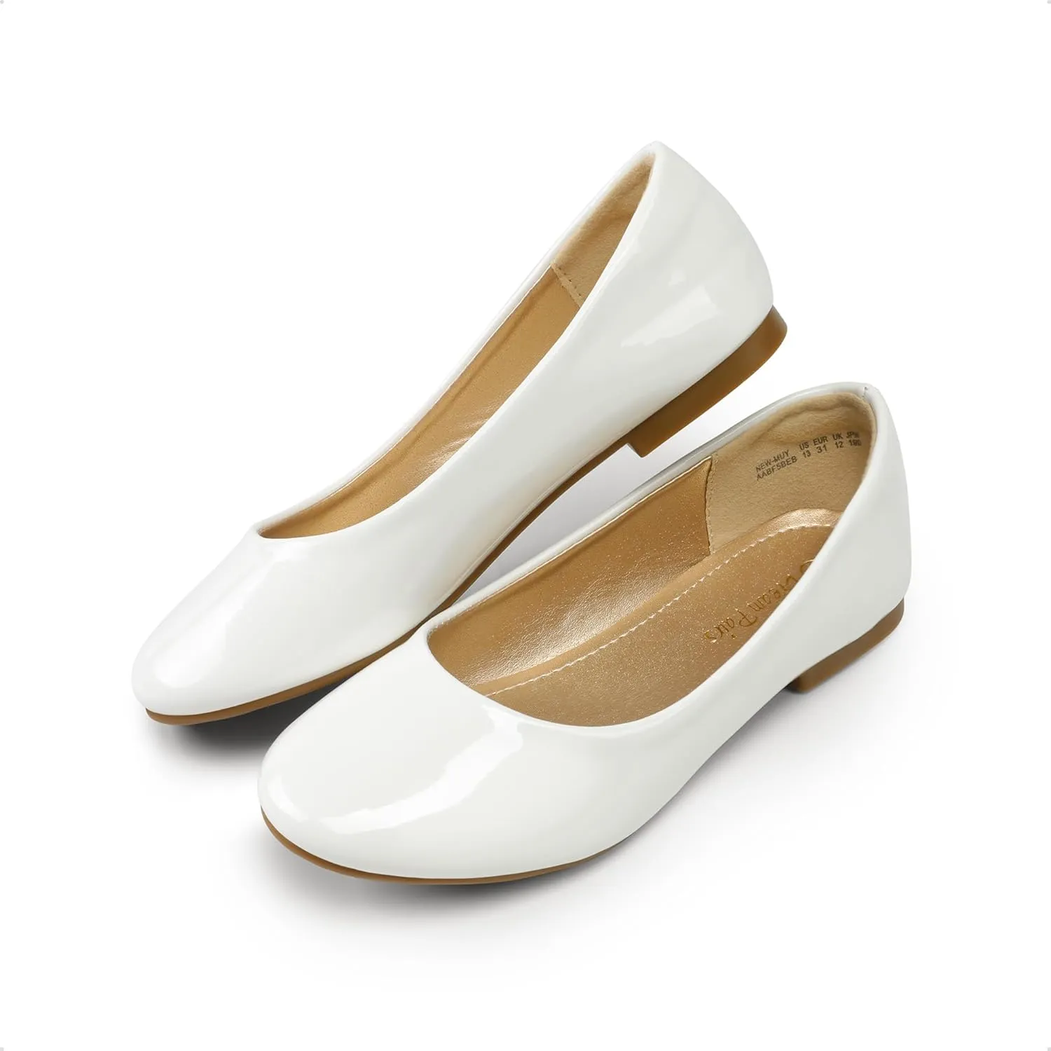 DREAM PAIRS Girls Dress Shoes Slip on Ballerina Flats for Wedding/Party
