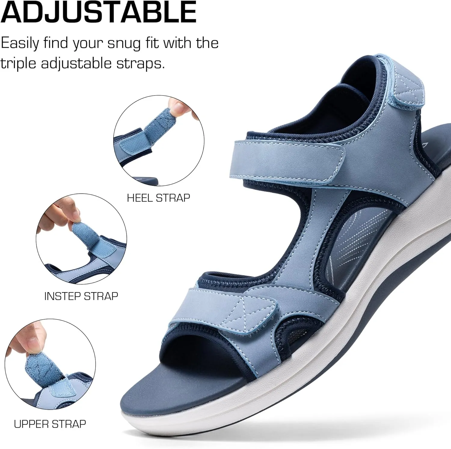 DREAM PAIRS Women's Sandals Open Toe Lightweight Summer Shoes Walking Casual Outdoor