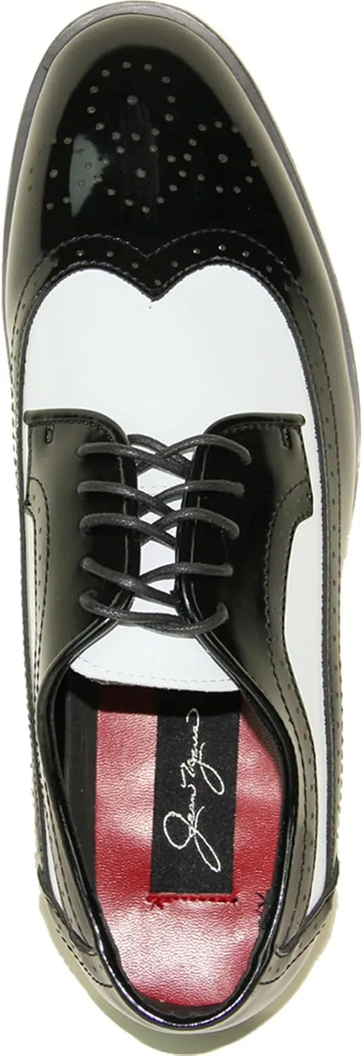 Dress Shoe JY03 Wing Tip Two-Tone Tuxedo for Wedding, Prom and Formal Event-Wide Width Available