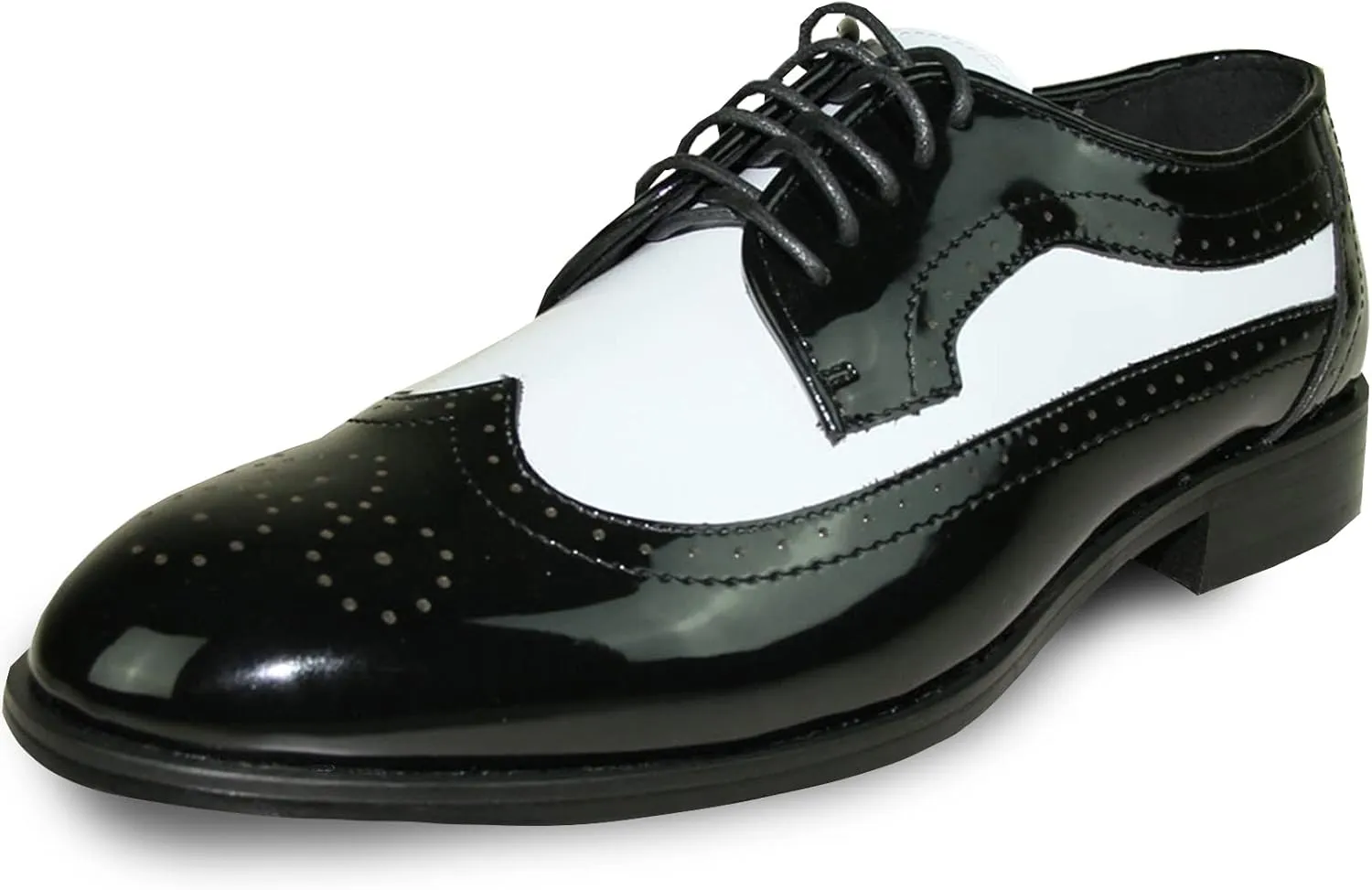 Dress Shoe JY03 Wing Tip Two-Tone Tuxedo for Wedding, Prom and Formal Event-Wide Width Available