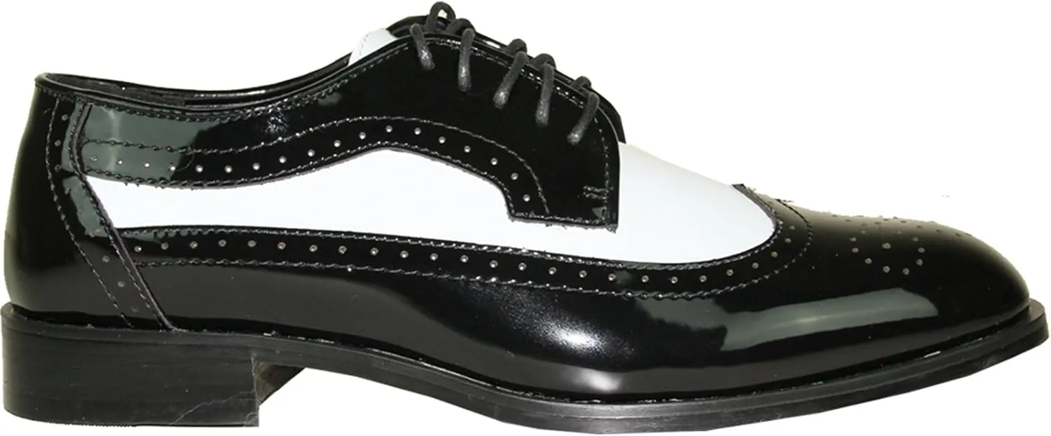 Dress Shoe JY03 Wing Tip Two-Tone Tuxedo for Wedding, Prom and Formal Event-Wide Width Available