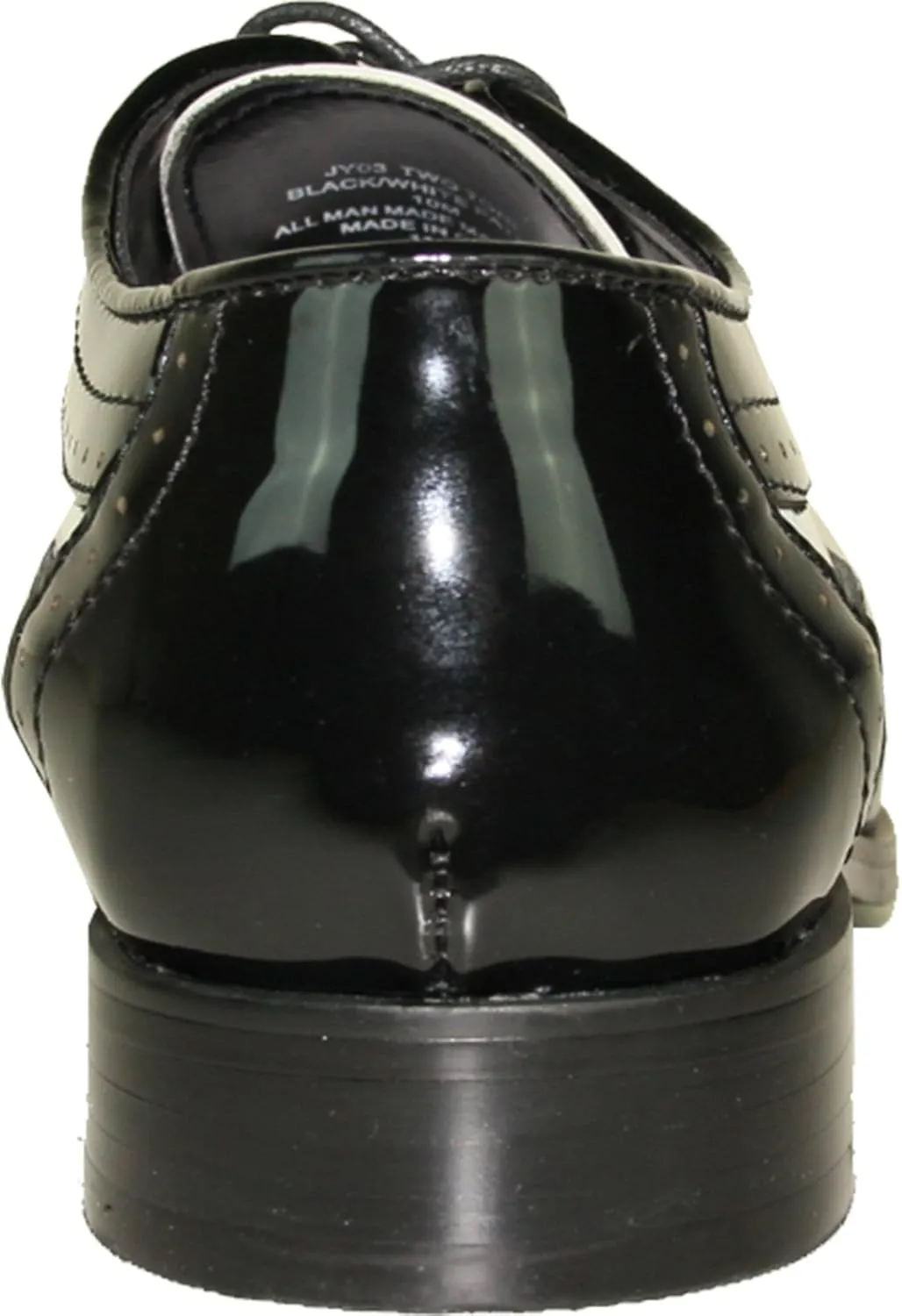 Dress Shoe JY03 Wing Tip Two-Tone Tuxedo for Wedding, Prom and Formal Event-Wide Width Available