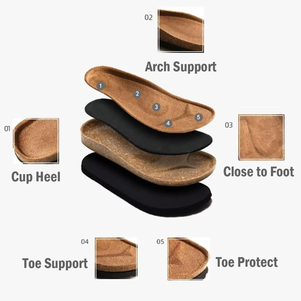 dubuto Cork Suede Clogs for Toddler Kids Boys Girls Leather Mules Footbed Sandals Potato Slippers