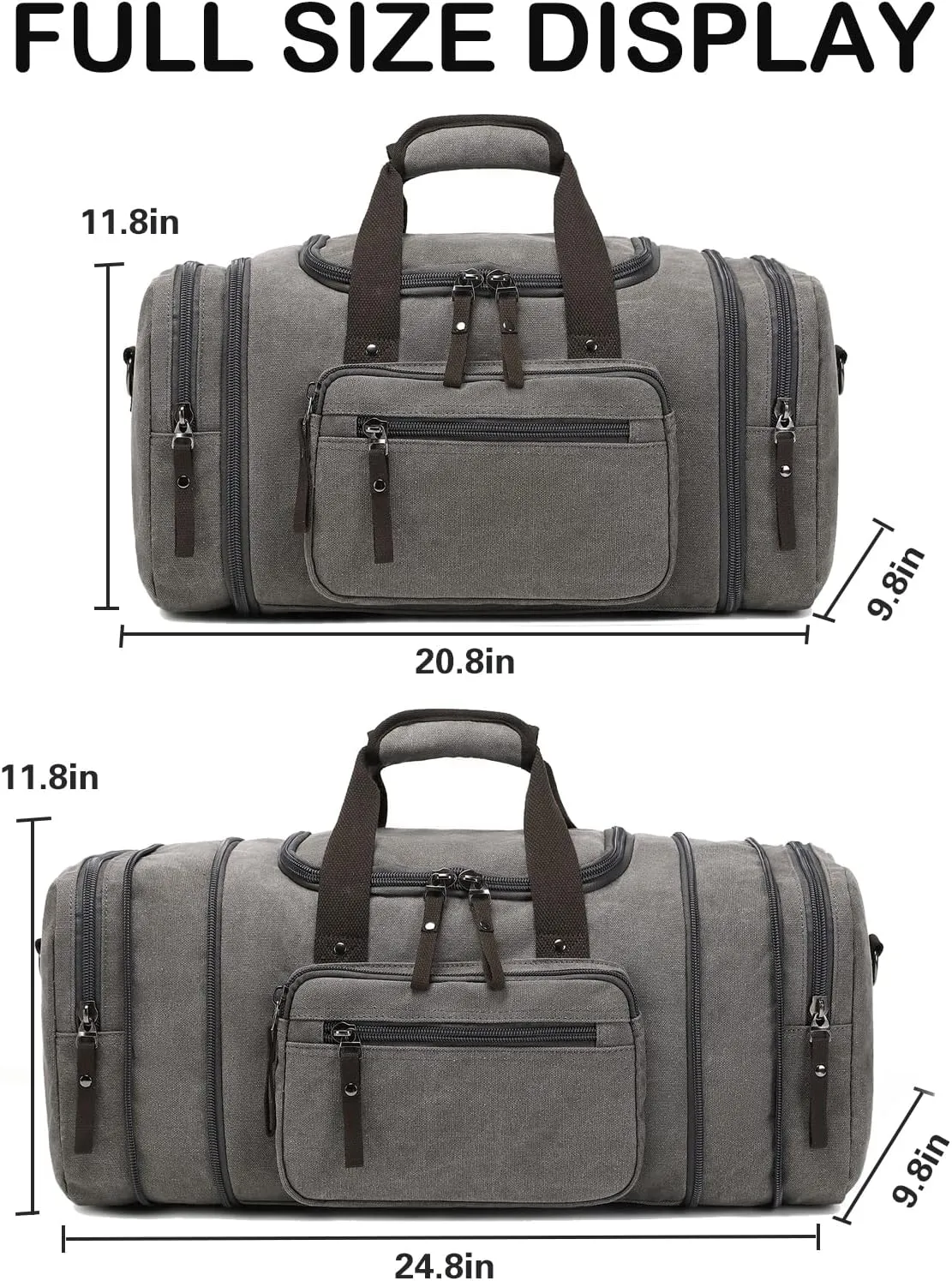 Duffle Bag for Travel SunBorls Expandable 24.8in Overnight Weekend Bag Holds 50L of Everyday Personal Items Carry on